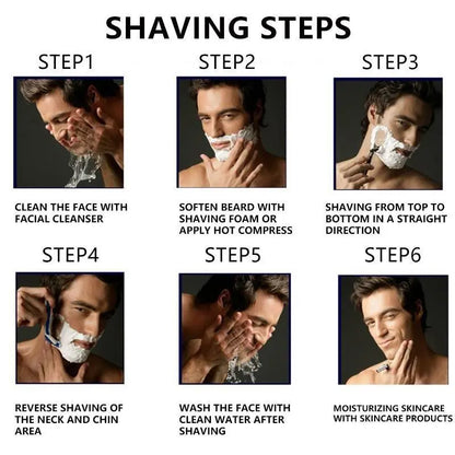 24/48PCS Razor Blade Refill Kit with Handle, Precision Stainless Steel Blades for Face, Head & Body Shaving