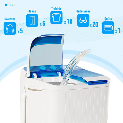 16lbs Portable Twin Tub Washing Machine with Spinner Dryer