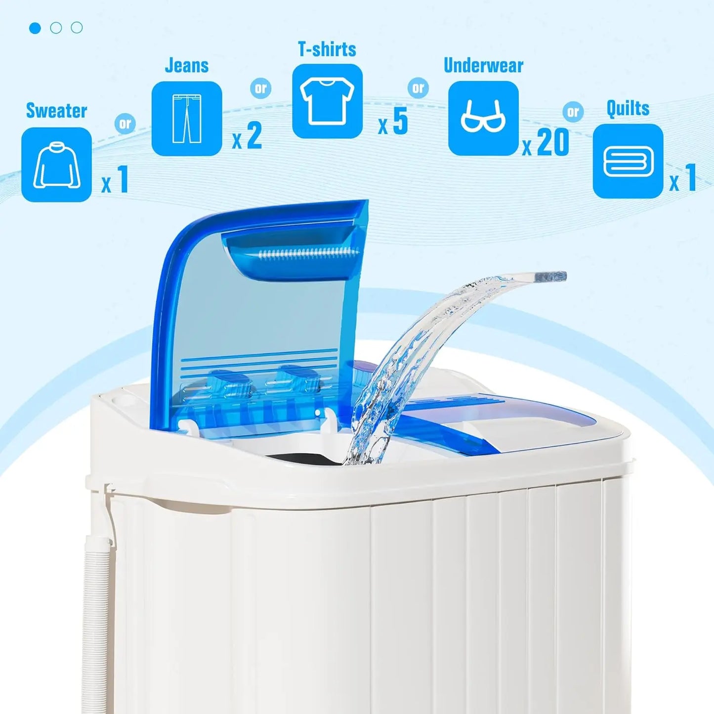 16lbs Portable Twin Tub Washing Machine with Spinner Dryer