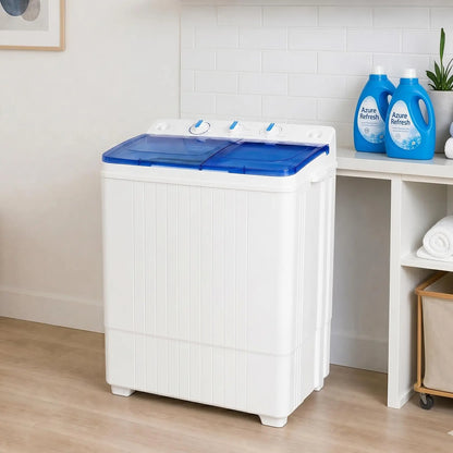 Portable twin-tub washer-dryer combo, 28-pound lightweight washing machine