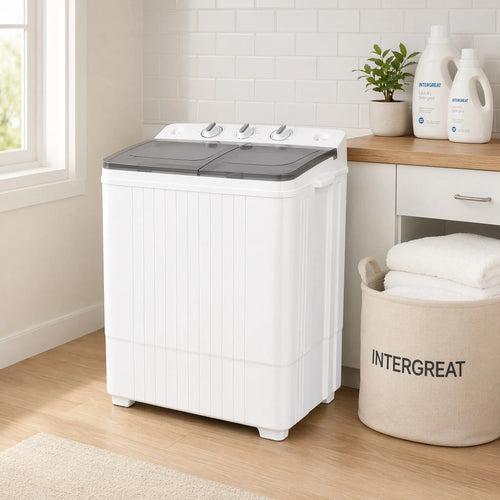 Portable twin-tub washer-dryer combo, 28-pound lightweight washing machine