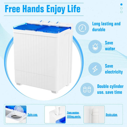 Portable washing machine, 28-pound twin-tub washing machine, compact washing machine