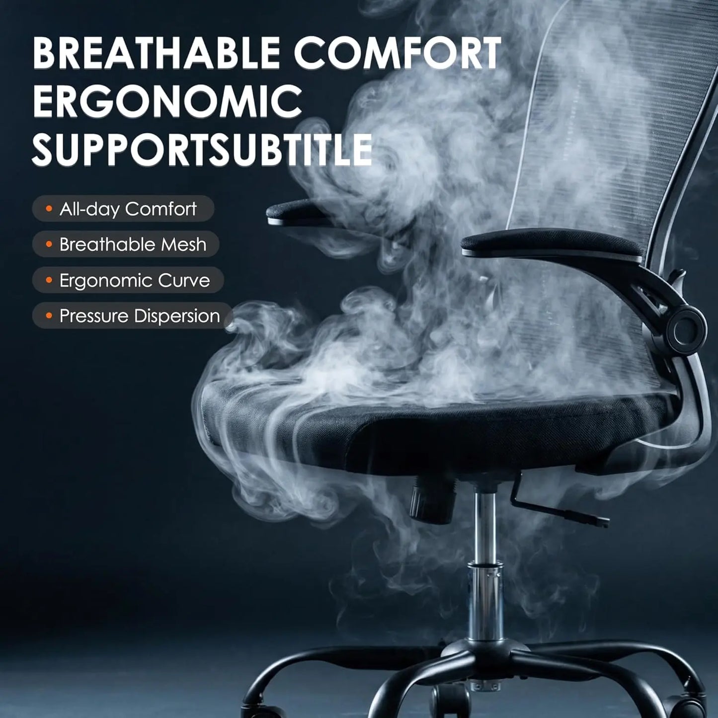 Ergonomic office chair, high-backed breathable mesh office chair with lumbar support.